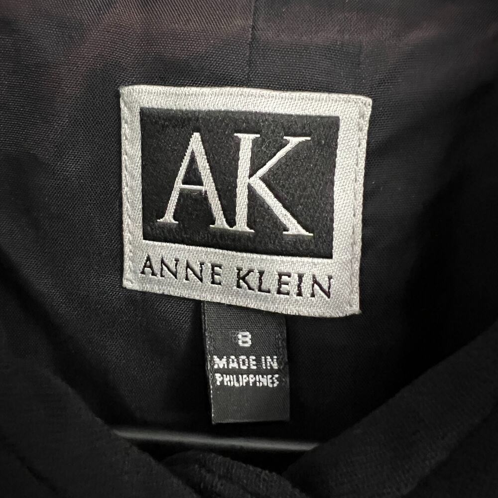Vintage Anne Klein Blazer Womens 8 Black Dress Jacket Crepe Office Formal 90's - Picture 2 of 13
